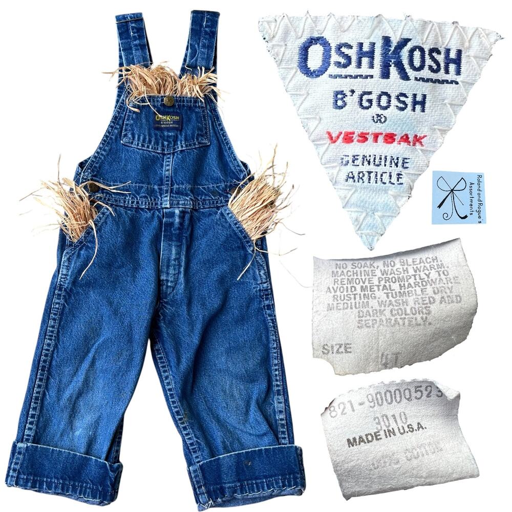 OshKosh B'Gosh 100% Cotton Costume Dress-up Condition Overalls Kids Sz 4T